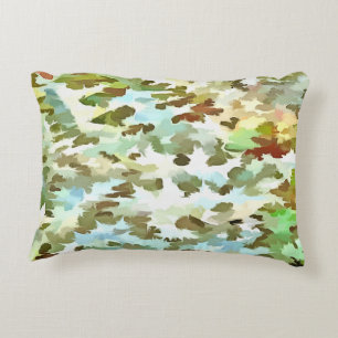 Coussins Décoratifs Motif de camouflage blanc, bleu bébé et vert