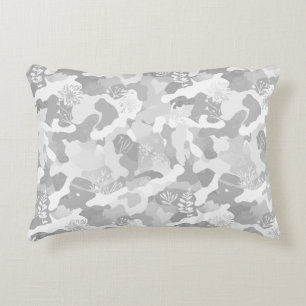 Coussins Décoratifs Motif de camouflage gris blanc