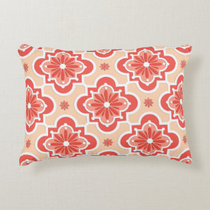 Coussins Décoratifs Motif de carreaux marocains - Nuances de corail or