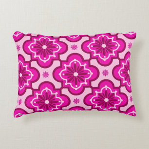 Coussins Décoratifs Motif de carreaux marocains - Rose fuchsia