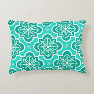 Coussins Décoratifs Motif de carreaux marocains - Turquoise et Aqua