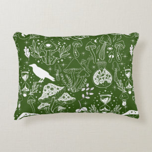 Coussins Décoratifs Motif de champignon psychédélique 2D.BW.b D Green