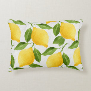 Coussins Décoratifs Motif de citrons d'aquarelle