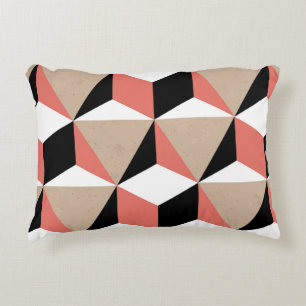 Coussins Décoratifs Motif de corail noir géométrique.