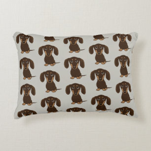 Coussins Décoratifs Motif de Dachshunds au chocolat