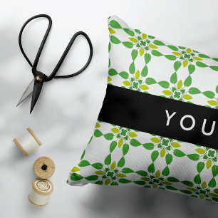Coussins Décoratifs Motif de feuille, feuilles vertes, votre nom