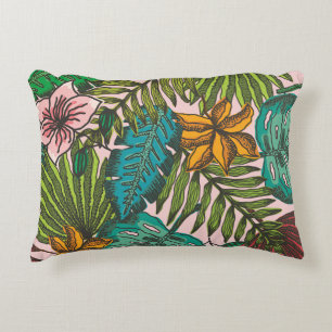 Coussins Décoratifs Motif de Feuilles Tropicales - Décoration Florale 