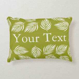 Coussins Décoratifs Motif de feuilles vert citron décoratif avec texte