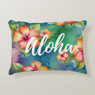 Coussins Décoratifs Motif de fleur d'hibiscus Aloha belle Hawaii