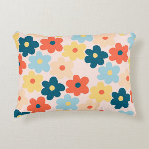 Coussins Décoratifs Motif de fleurs hippie rétro coloré