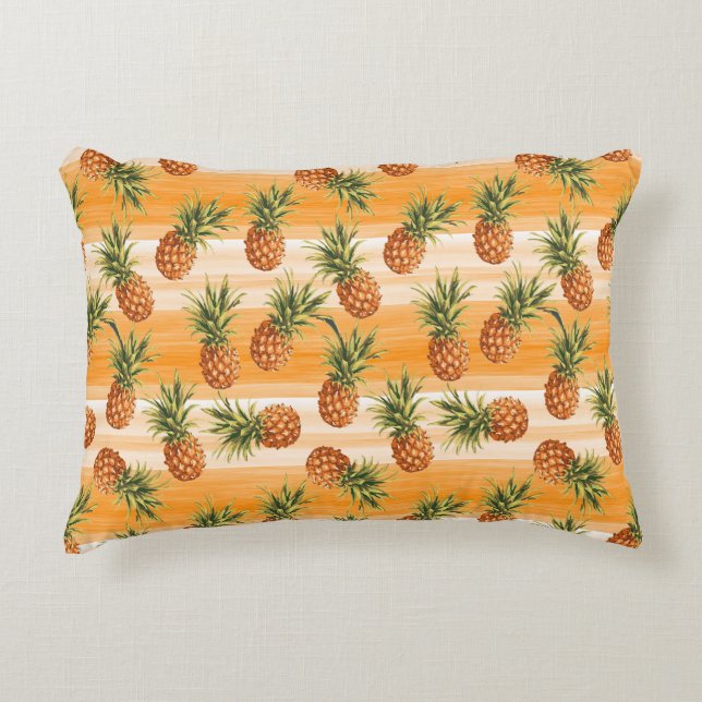 Coussins Décoratifs Motif de fruits d'ananas vert orange (Devant)