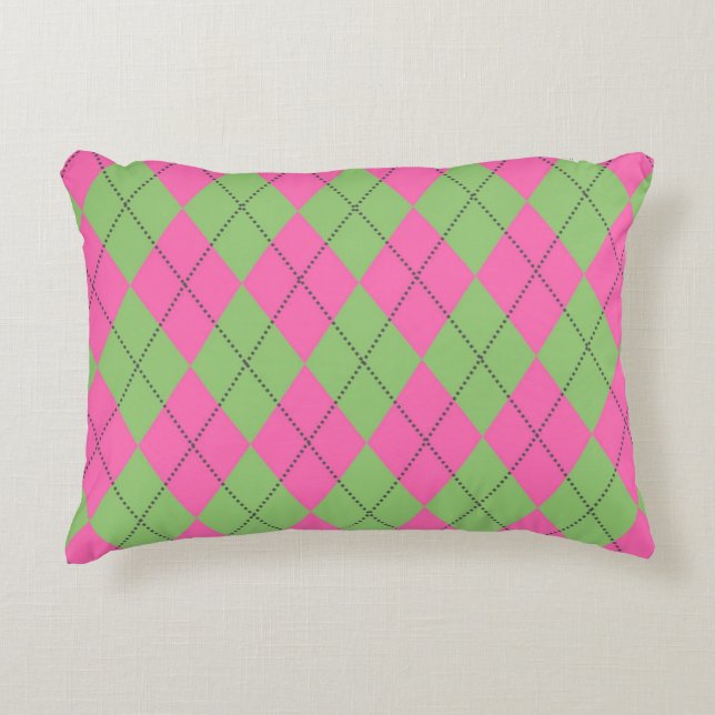 Coussins Décoratifs Motif de Jacquard vert rose Neon (Devant)
