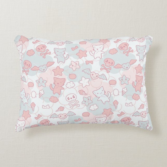 Coussins Décoratifs motif de kawaii avec le griffonnage (Devant)
