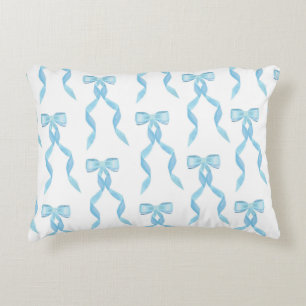 Coussins Décoratifs Motif de la Bow Bleue Aquarelle