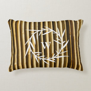Coussins Décoratifs Motif de lignes verticales de monogramme en bambou