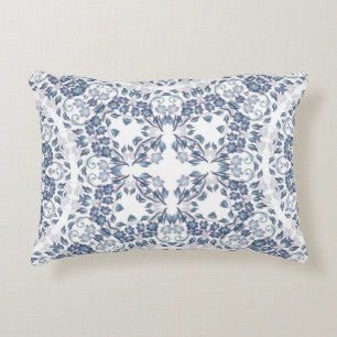 Coussins Décoratifs Motif de mandala géométrique bleu poussiéreux