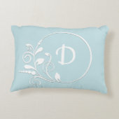 Coussins Décoratifs Motif de monogramme rayé bleu (Dos)