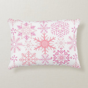 Coussins Décoratifs Motif de neige rose