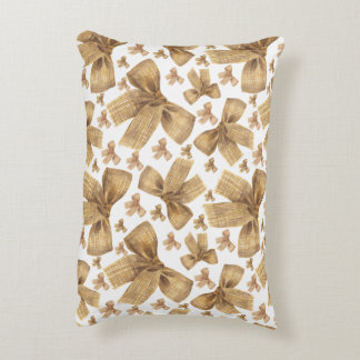 Coussins Décoratifs Motif de Nœud en Toile de Jute Rustique