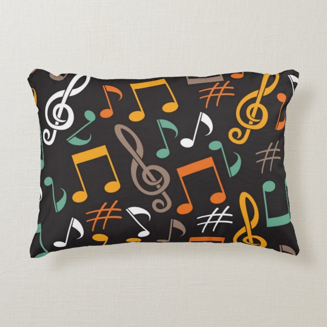 Coussins Décoratifs Motif de notes musicales (Devant)
