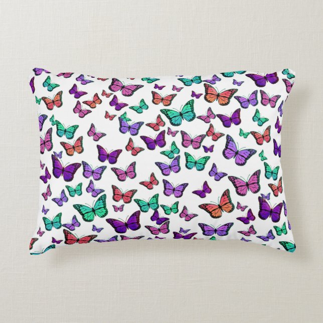 Coussins Décoratifs Motif de papillons colorés (Devant)