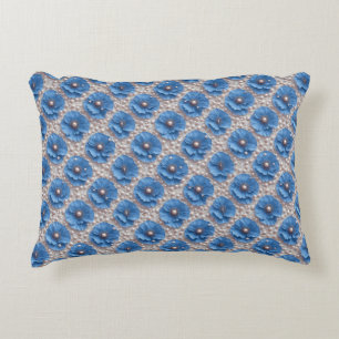 Coussins Décoratifs Motif de perle florale bleue