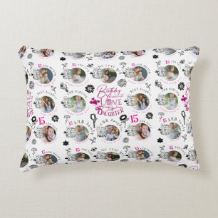 Coussins Décoratifs Motif de photo personnalisé pour l'anniversaire d'
