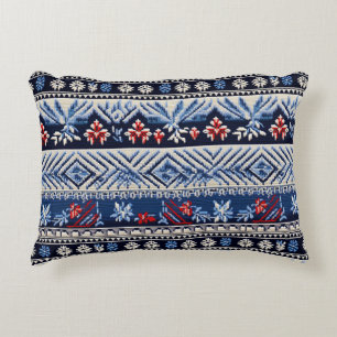 Coussins Décoratifs Motif de rayure de broderie folklorique