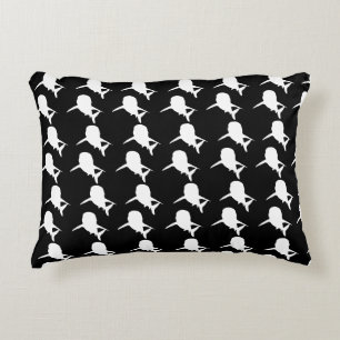 Coussins Décoratifs Motif de requin-baleine noire et blanche Ombre