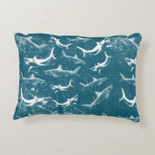 Coussins Décoratifs Motif de requins bleus en détresse (Dos)