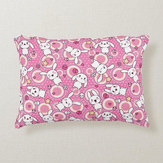 Coussins Décoratifs motif de rose de kawaii (Devant)