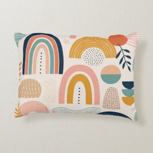 Coussins Décoratifs Motif de surface abstrait en arc de prisme pastel