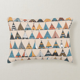 Coussins Décoratifs Motif de tipi. Tente d'été autochtone de Wigwam