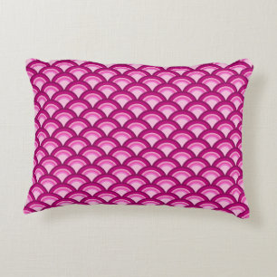 Coussins Décoratifs Motif de vague Art Déco - magenta et rose