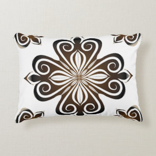 Coussins Décoratifs Motif décoratif de motif baroque brun avec Flo