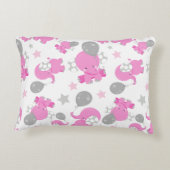 Coussins Décoratifs Motif Des Eléphants Roses, Eléphants Mignons, Étoi (Dos)