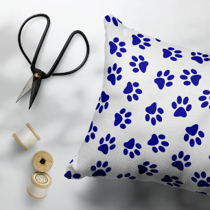 Coussins Décoratifs Motif Des Paws, Paws Chiens, Paws Bleus Marine