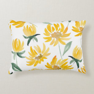 Coussins Décoratifs Motif d'été feuille de fleurs jaunes