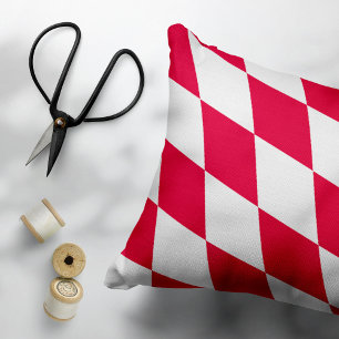 Coussins Décoratifs Motif du drapeau diamant de Bavière rouge et blanc