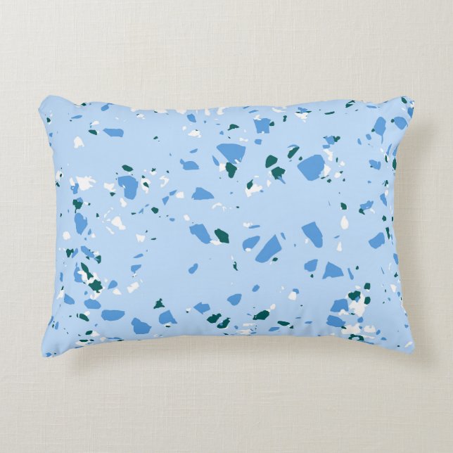 Coussins Décoratifs Motif du Terrazzo Bleu (Devant)