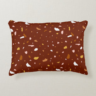 Coussins Décoratifs Motif du Terrazzo Rouge