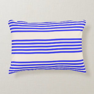 Coussins Décoratifs Motif électrique bleu et beige cinq bandes