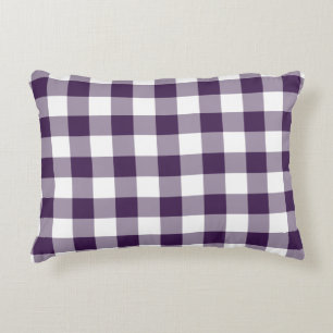 Coussins Décoratifs Motif En vichy violet et blanc