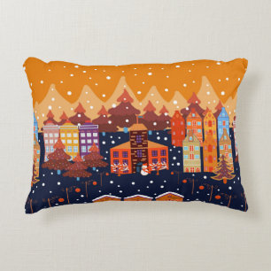 Coussins Décoratifs Motif enfant avec maison et arbres. Scandinavie