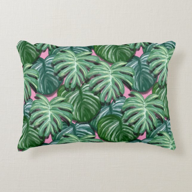 Coussins Décoratifs Motif exotique Feuille tropical vert (Devant)