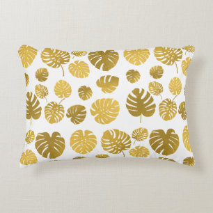 Coussins Décoratifs Motif Feuille moderne Gold Tropical