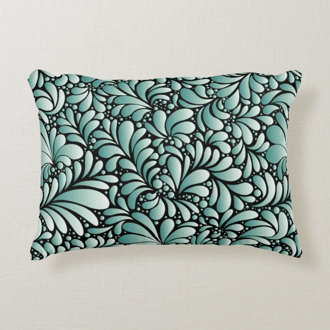 Coussins Décoratifs Motif Fleur désirable en Minty Green (Devant)