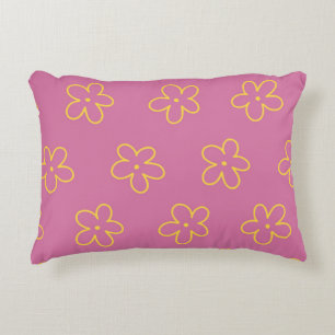 Coussins Décoratifs Motif Fleur simple et jaune rétro