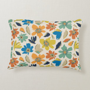 Coussins Décoratifs Motif floral bohème dessiné à la main de manière a
