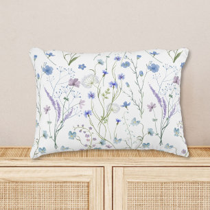 Coussins Décoratifs Motif floral de fleurs sauvages jolies bleu violet